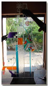 Laminated glass, V grooved glass, 