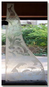 Laminated glass, V grooved glass, 